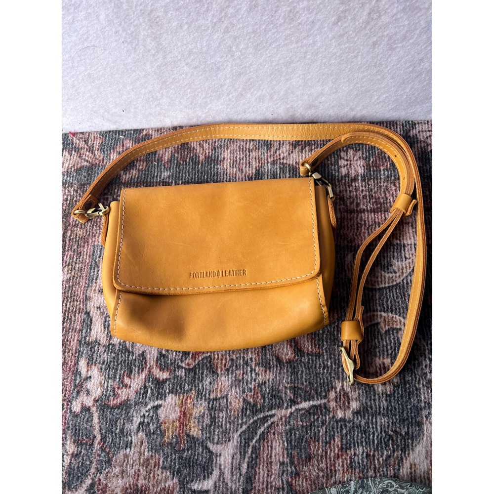Portland Leather Goods Crossbody Bag Honey Tan Sunflower Leather Flap Purse
